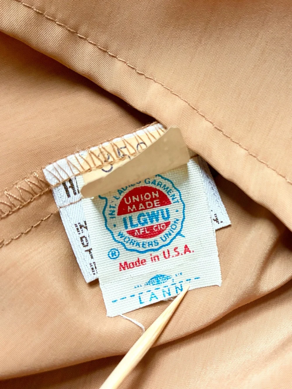 Vintage 80s Lilli Ann Collections Knit Collar Polo Blouse Top Tan Camel Size M